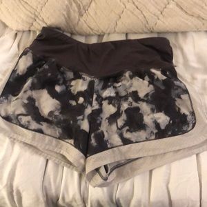 Patterned athletic shorts- high waisted